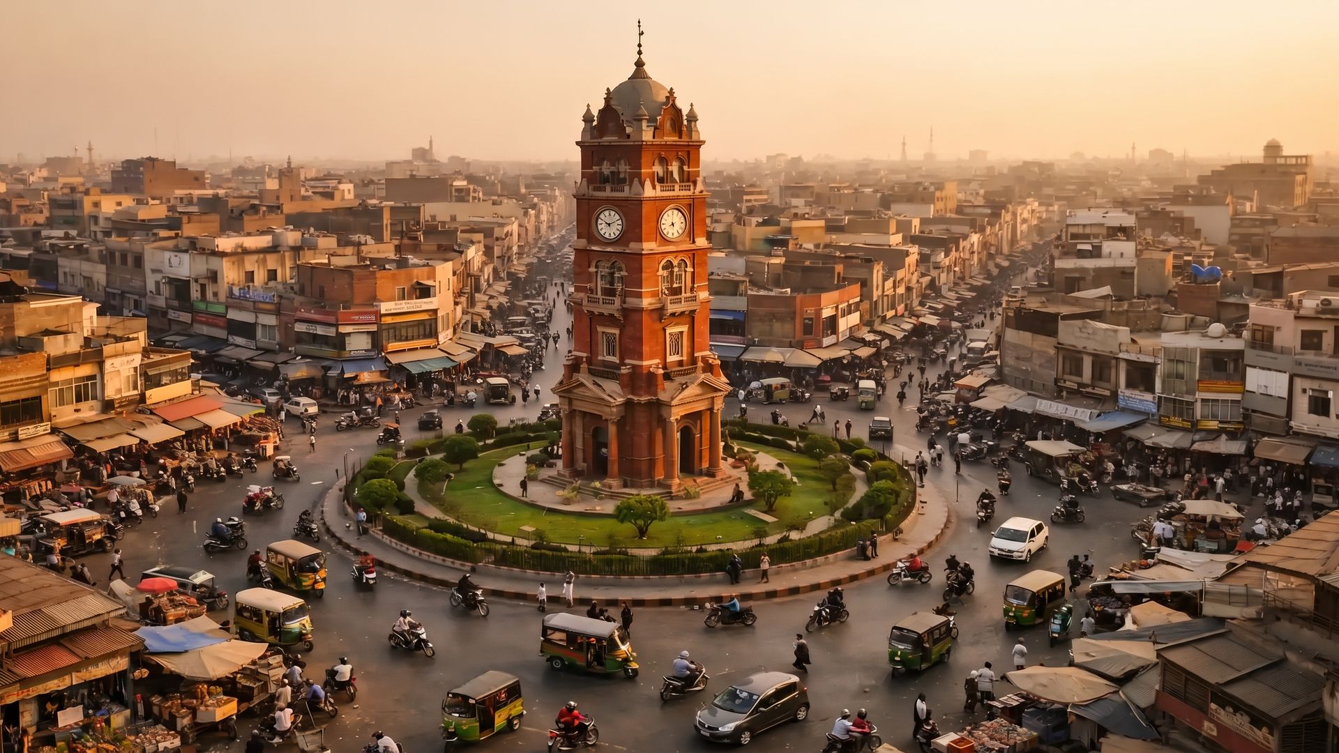 An industrial road in Faisalabad with commercial cargo prepared for a highway truck