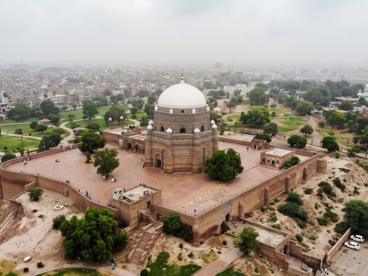 A Multan residential road with a relocation truck at the curb